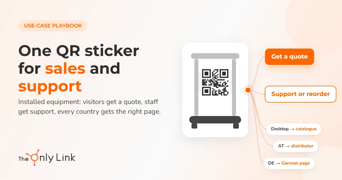 How equipment makers can get leads and support requests with one QR code
